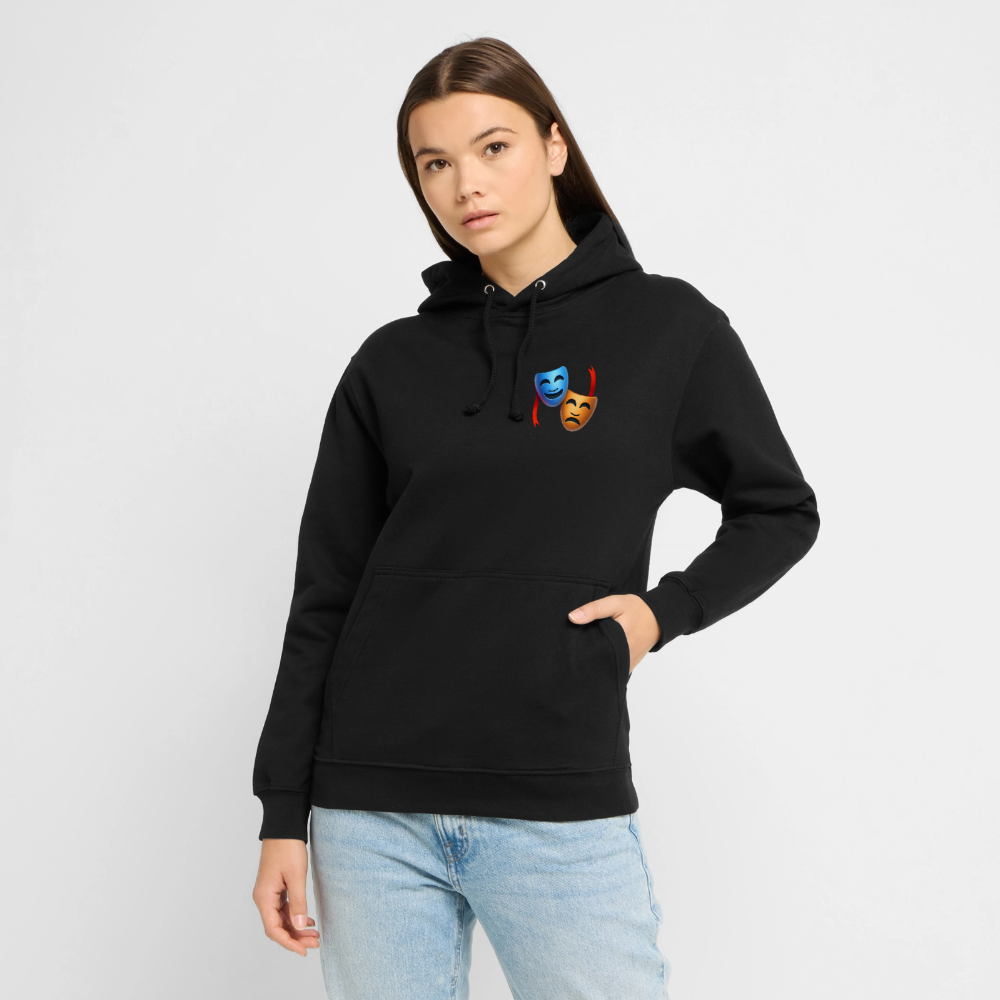 Hoodie Kunde Schule Bunte Maske schiefe Schrift - Schwarz