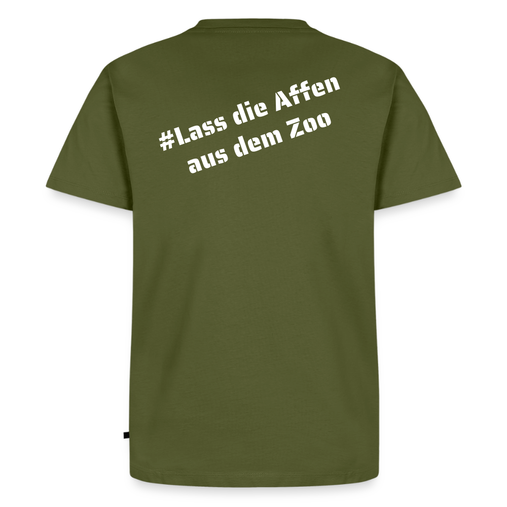 Tshirt Kunde Schule Bunte Maske schiefe Schrift - Khaki