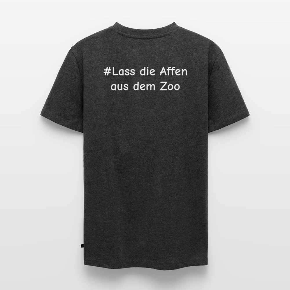 Tshirt Kunde Schule Bunte Maske gerade Schrift - Anthrazit meliert