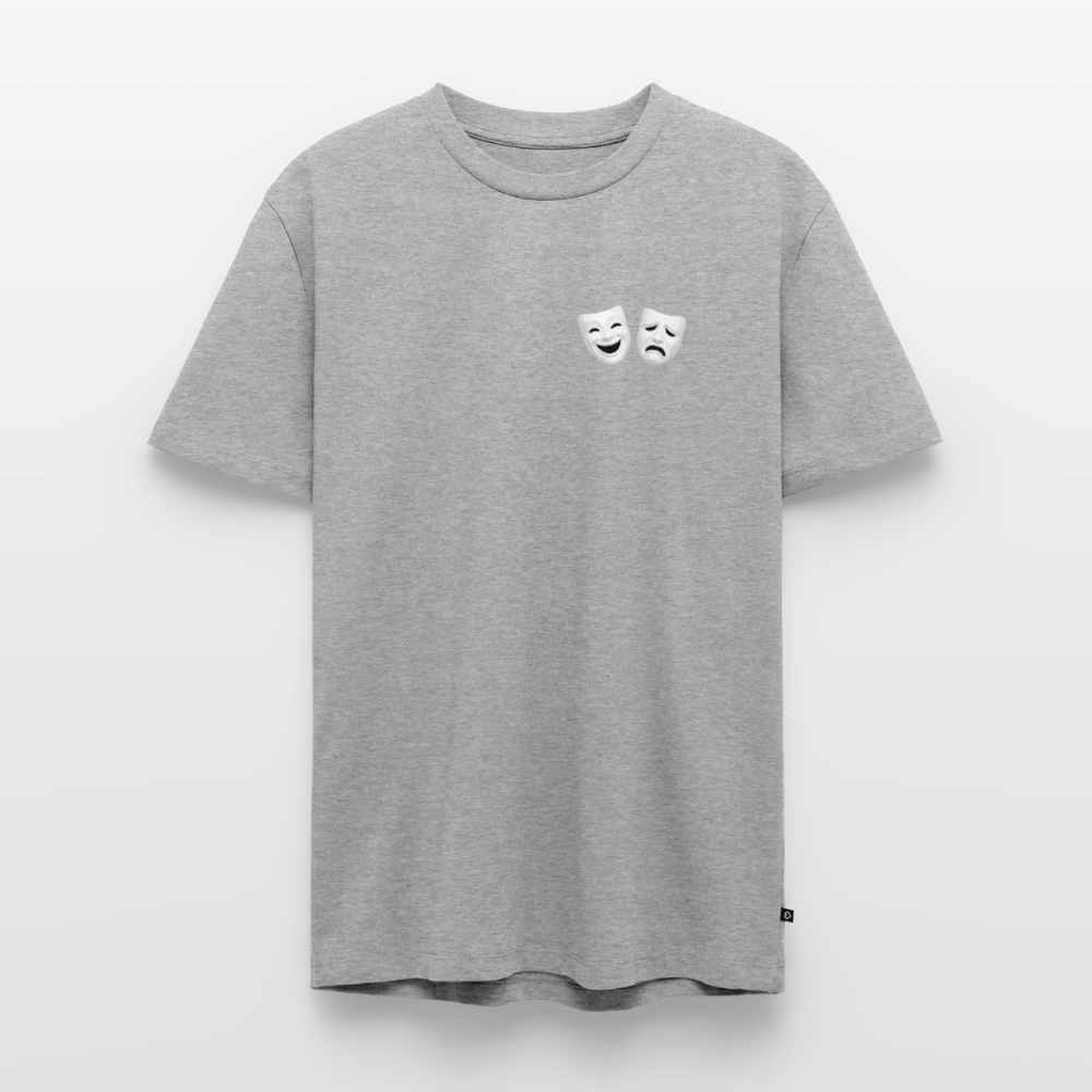 Tshirt Kunde Schule weiße Maske schiefe Schrift - Grau meliert