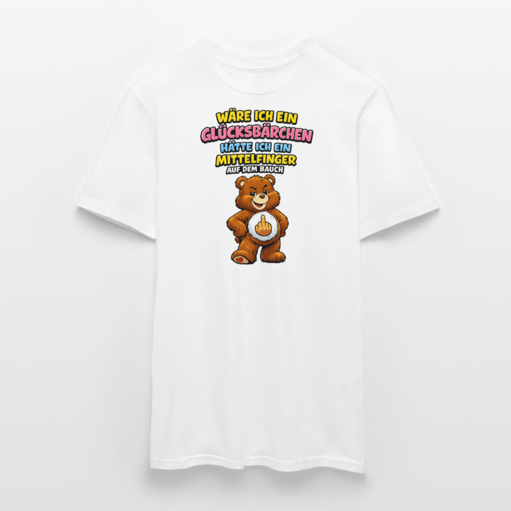 SSW2802 WÄRE ICH EIN GLÜCKSBÄRCHEN HÄTTE ICH EIN MITTELFINGER AUF DEM BAUCH - Weiß