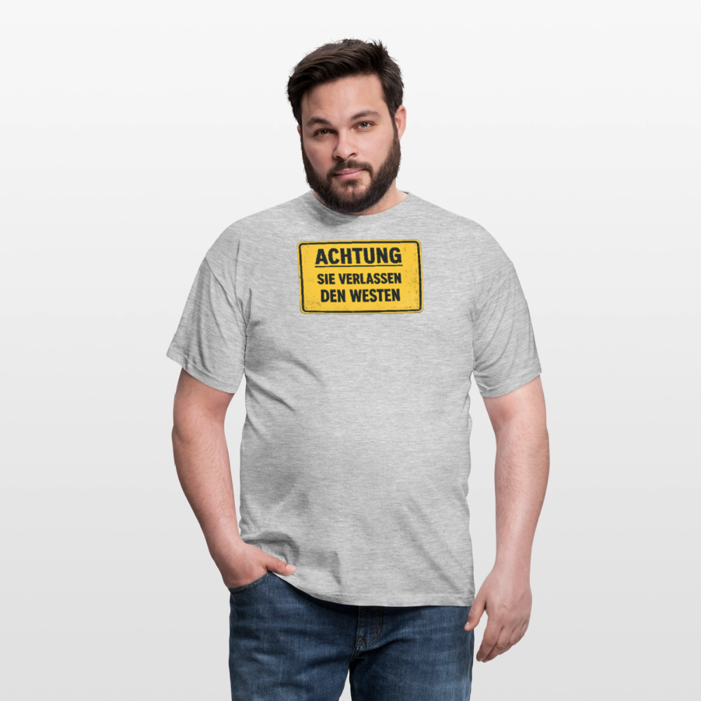 SSW2709Achtung sie verlassen den Westen - Grau meliert