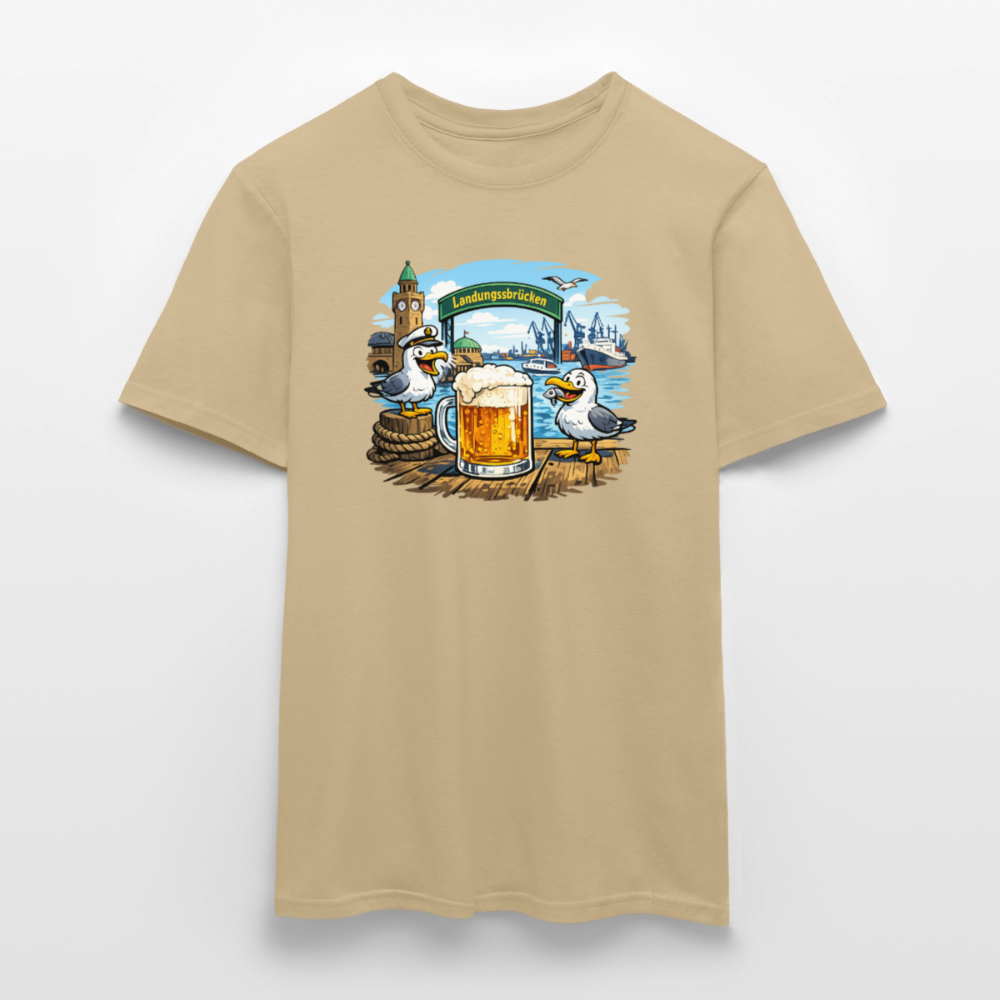 SSW2869Möwen Bier Landungsbrücken - Sandbeige