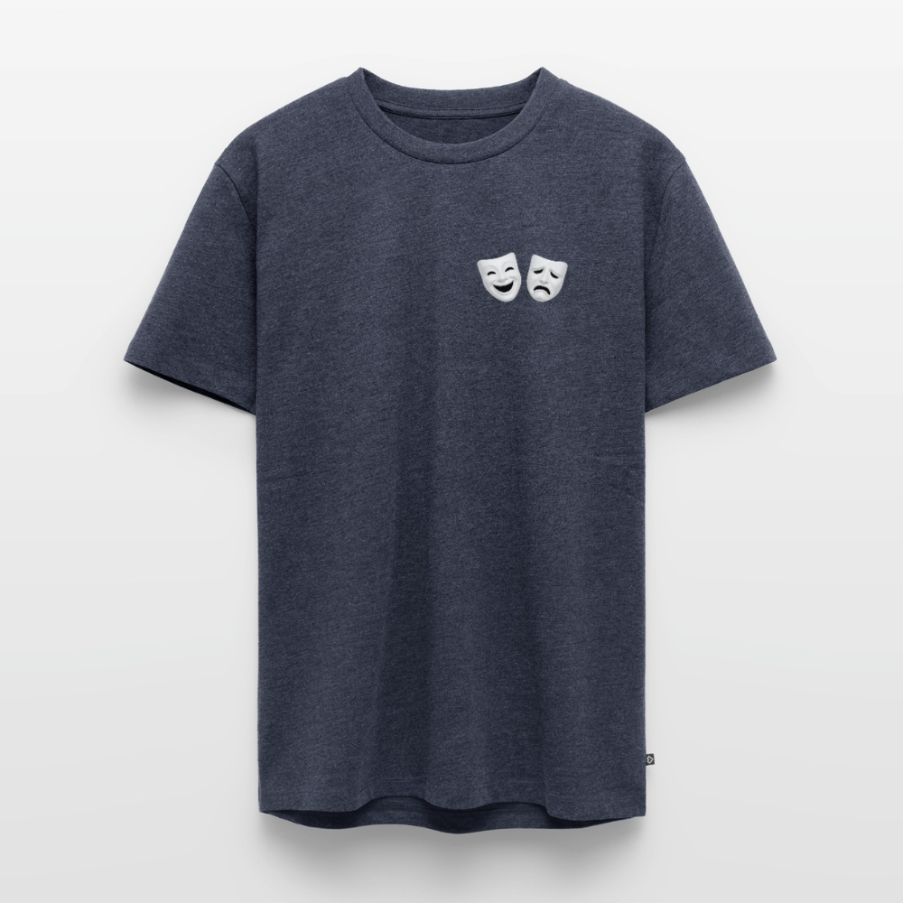 Tshirt Kunde Schule weiße Maske schiefe Schrift - Jeansblau 