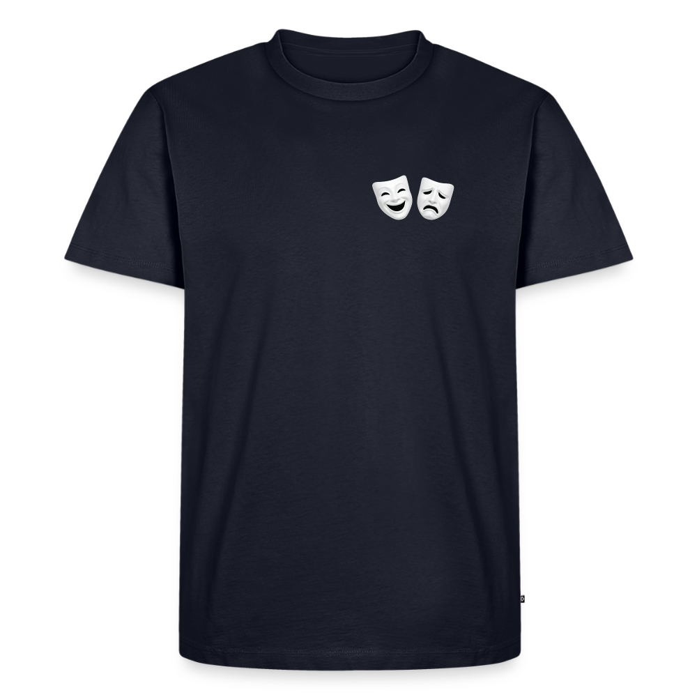 Tshirt Kunde Schule weiße Maske schiefe Schrift - Navy