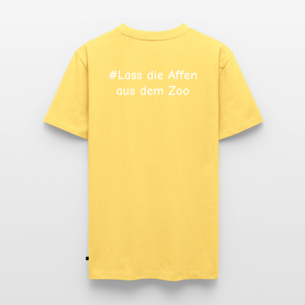 Tshirt Kunde Schule Bunte Maske gerade Schrift - Pastellgelb