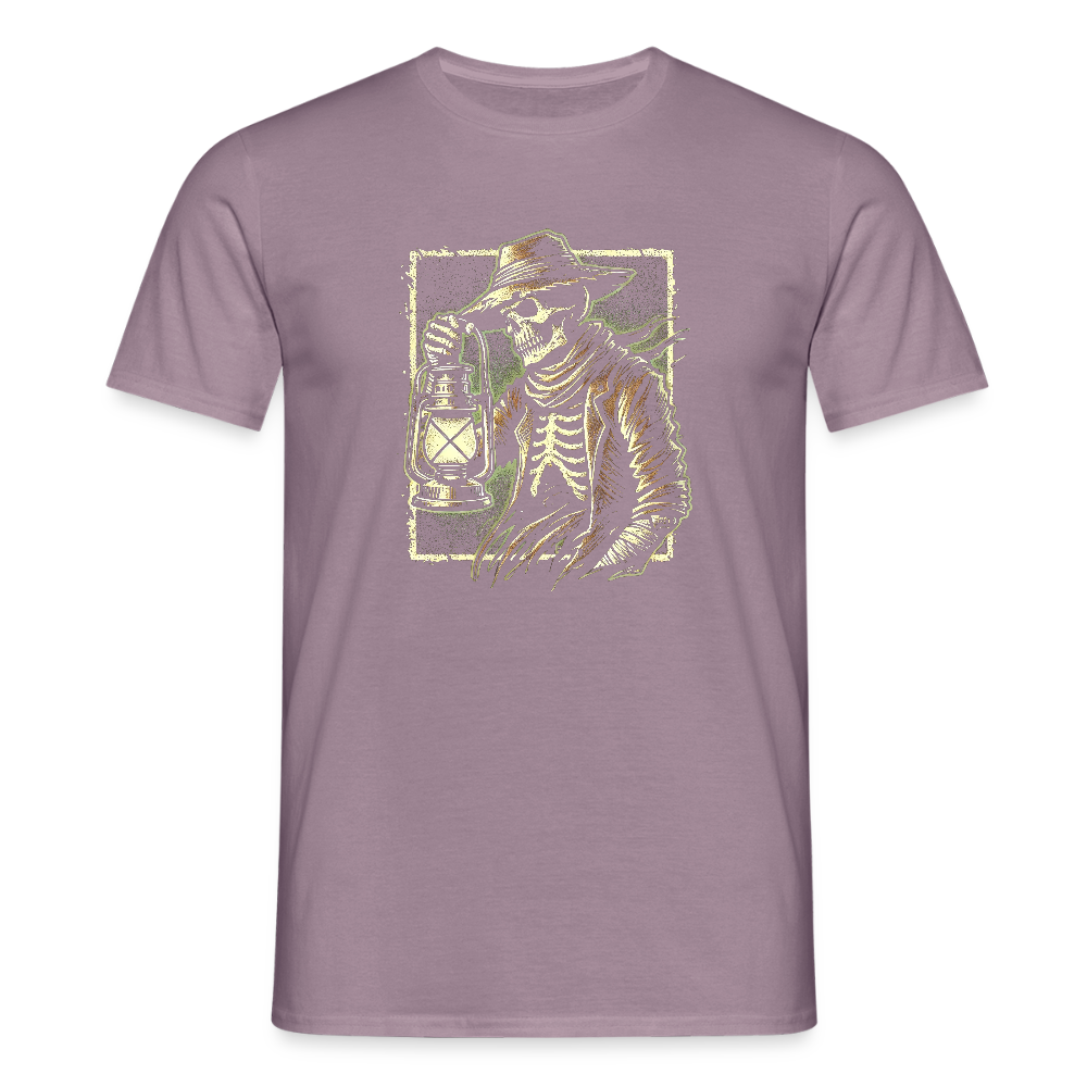 SSW2504Skeleton Holding a Lantern Gritty - Lilagrau 