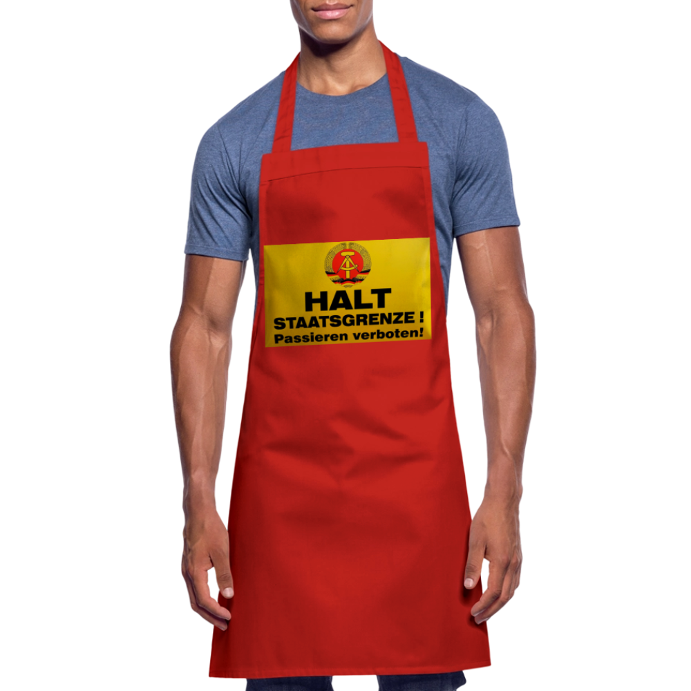 OSSI19 Kochschürze  HALT STAATSGRENZE - Rot
