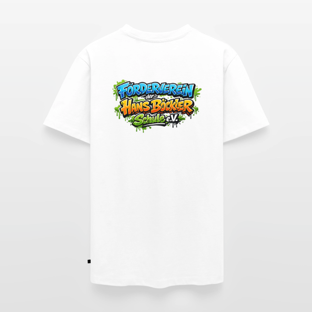 Tshirt Rückendruck Graffitischrift Förderverein Schule - Weiß