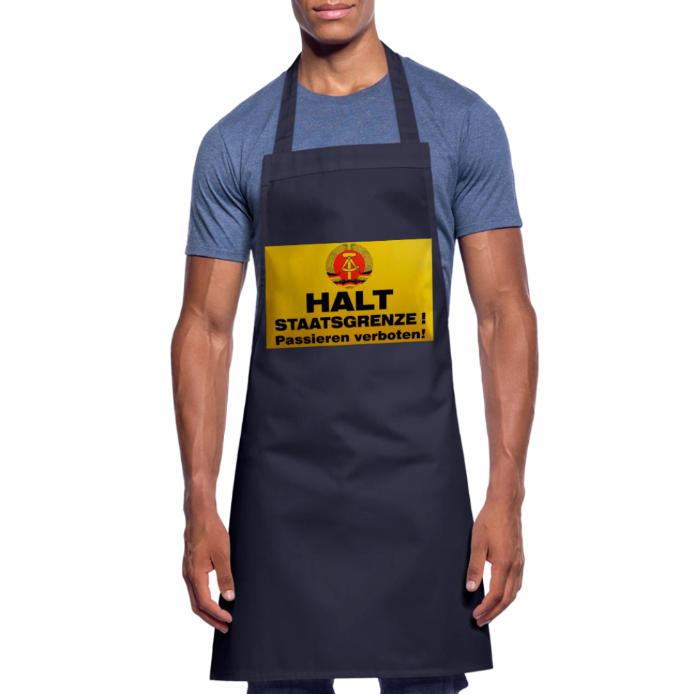 OSSI19 Kochschürze  HALT STAATSGRENZE - Navy