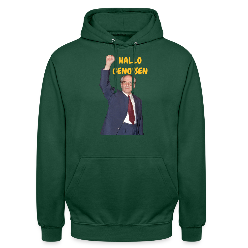 OSSI18Hoodie HALLO GENOSSEN - Flaschengrün