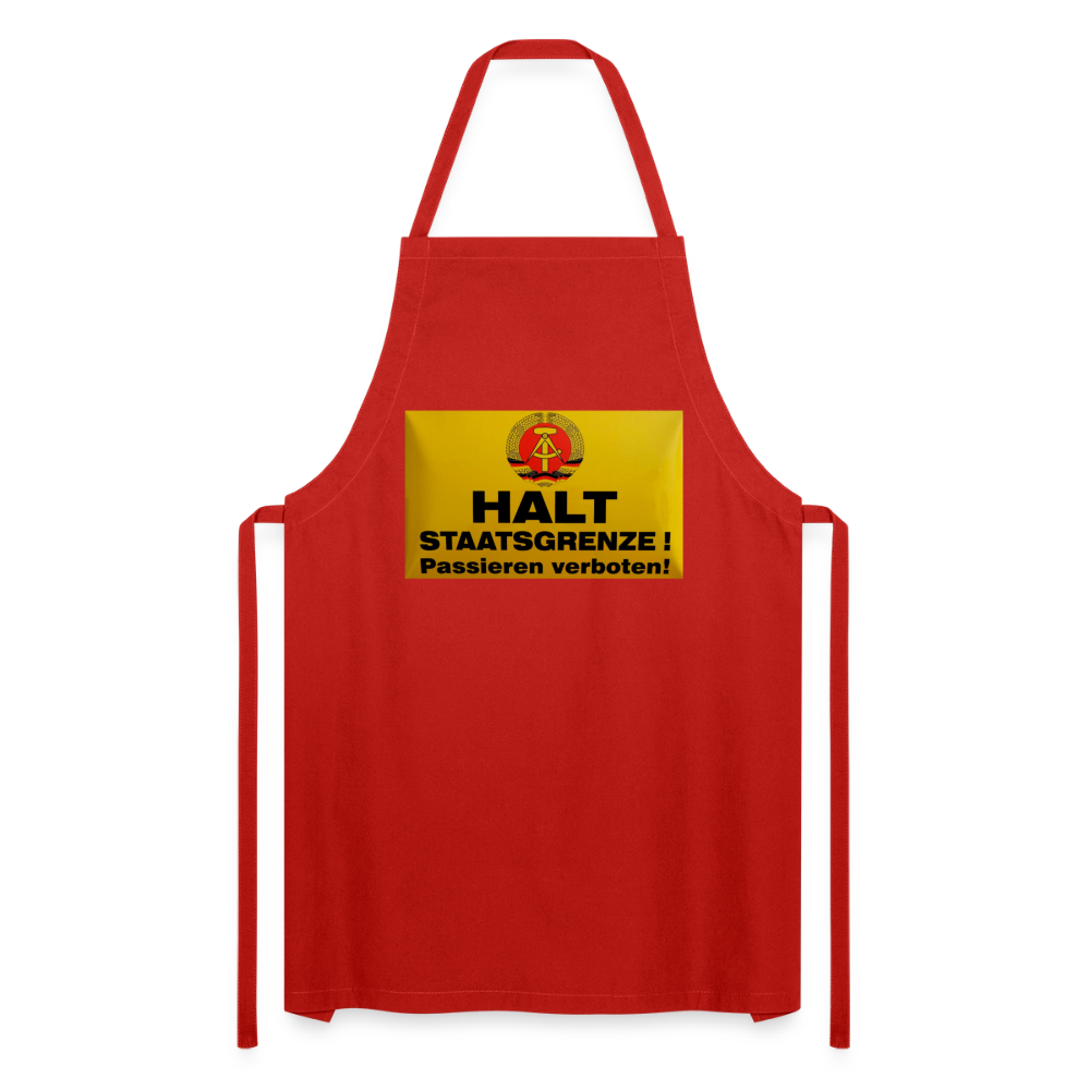 OSSI19 Kochschürze  HALT STAATSGRENZE - Rot