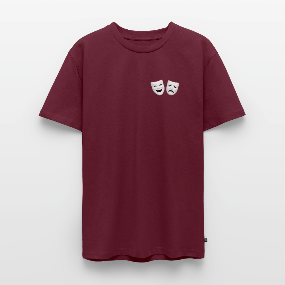 Tshirt Kunde Schule weiße Maske schiefe Schrift - Burgunderrot