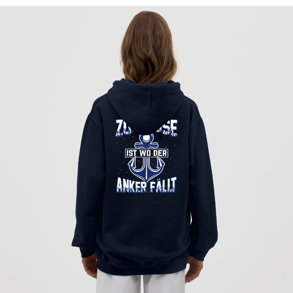 SSW2604 Zu Hause ist wo der Anker fällt Unisex Hoodie - Navy