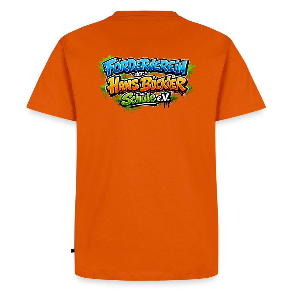 Tshirt Rückendruck Graffitischrift Förderverein Schule - Orange 