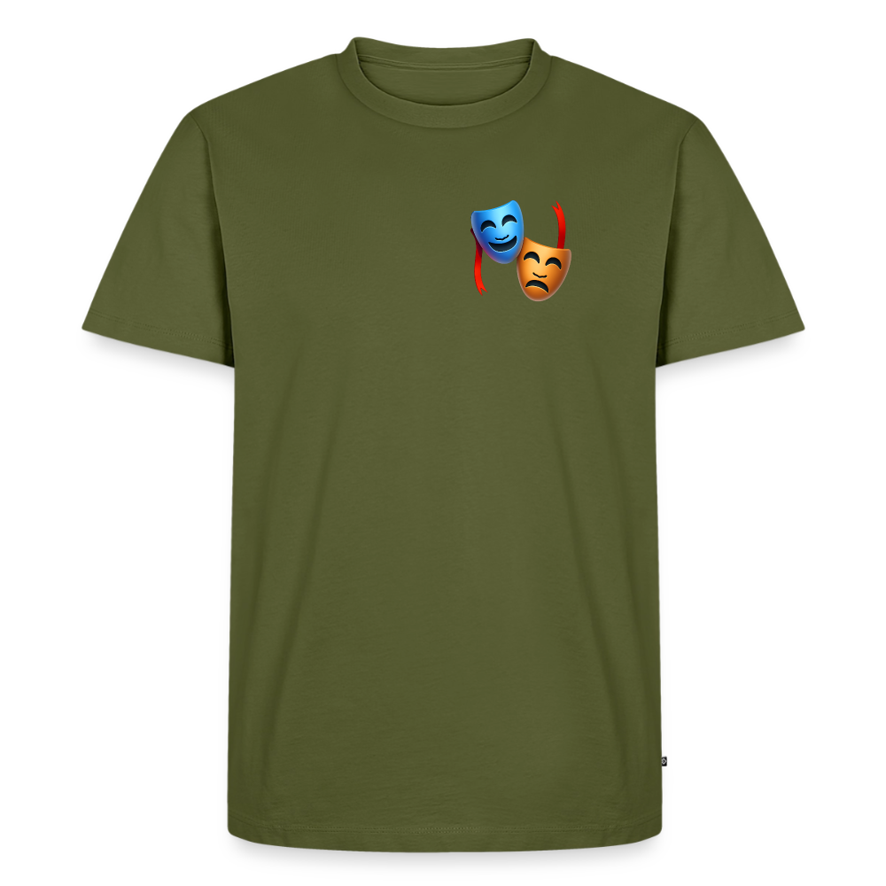 Tshirt Kunde Schule Bunte Maske gerade Schrift - Khaki