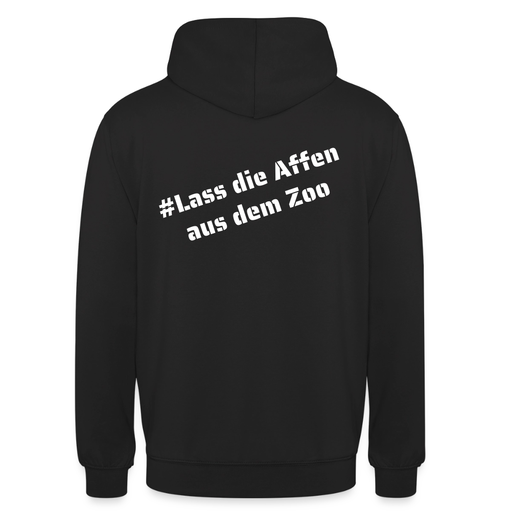 Hoodie Kunde Schule Bunte Maske schiefe Schrift - Schwarz
