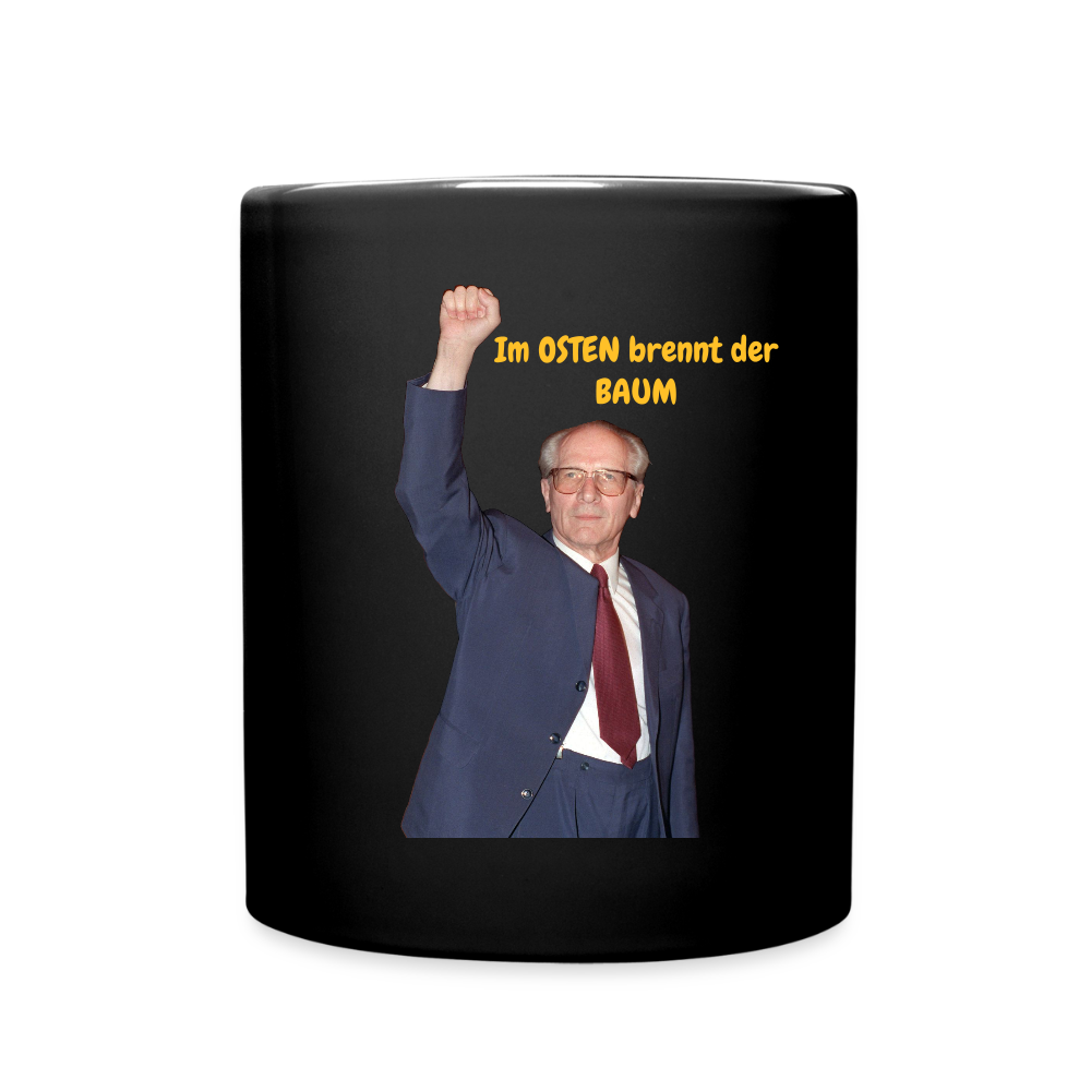 OSSI16Kaffeetasse Im OSTEN brennt der BAUM - Schwarz