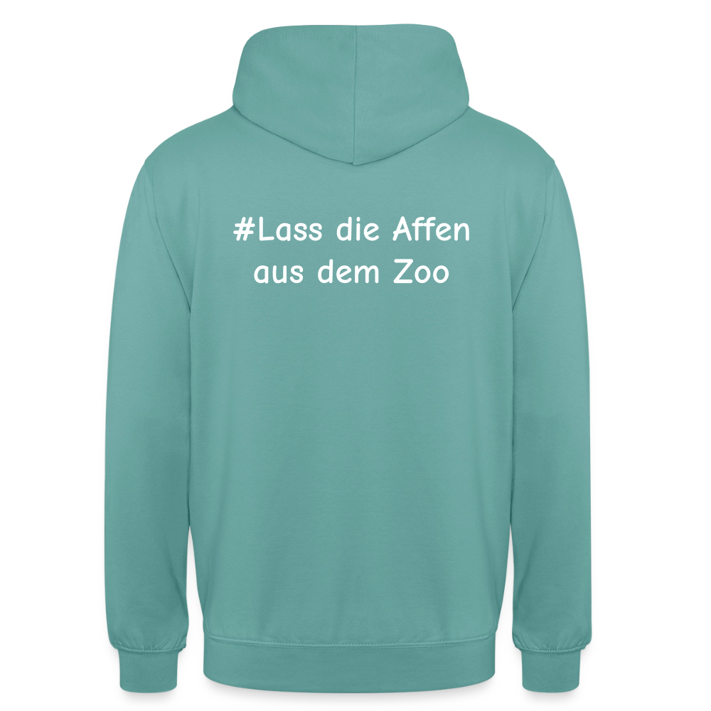 Hoodie Kunde Schule Bunte Maske gerade Schrift - Pastelltürkis
