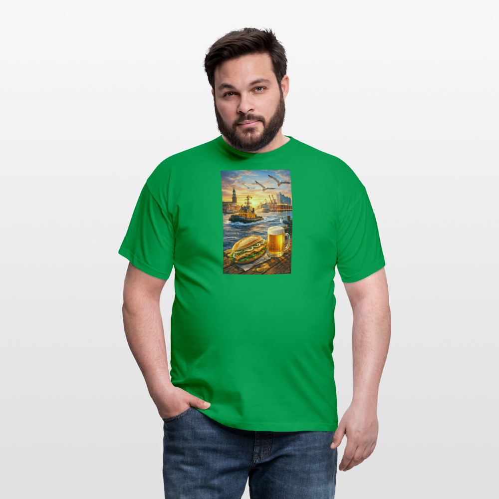 SSW2682Hamburger Hafen Bier und Fischbrötchen - Kelly Green