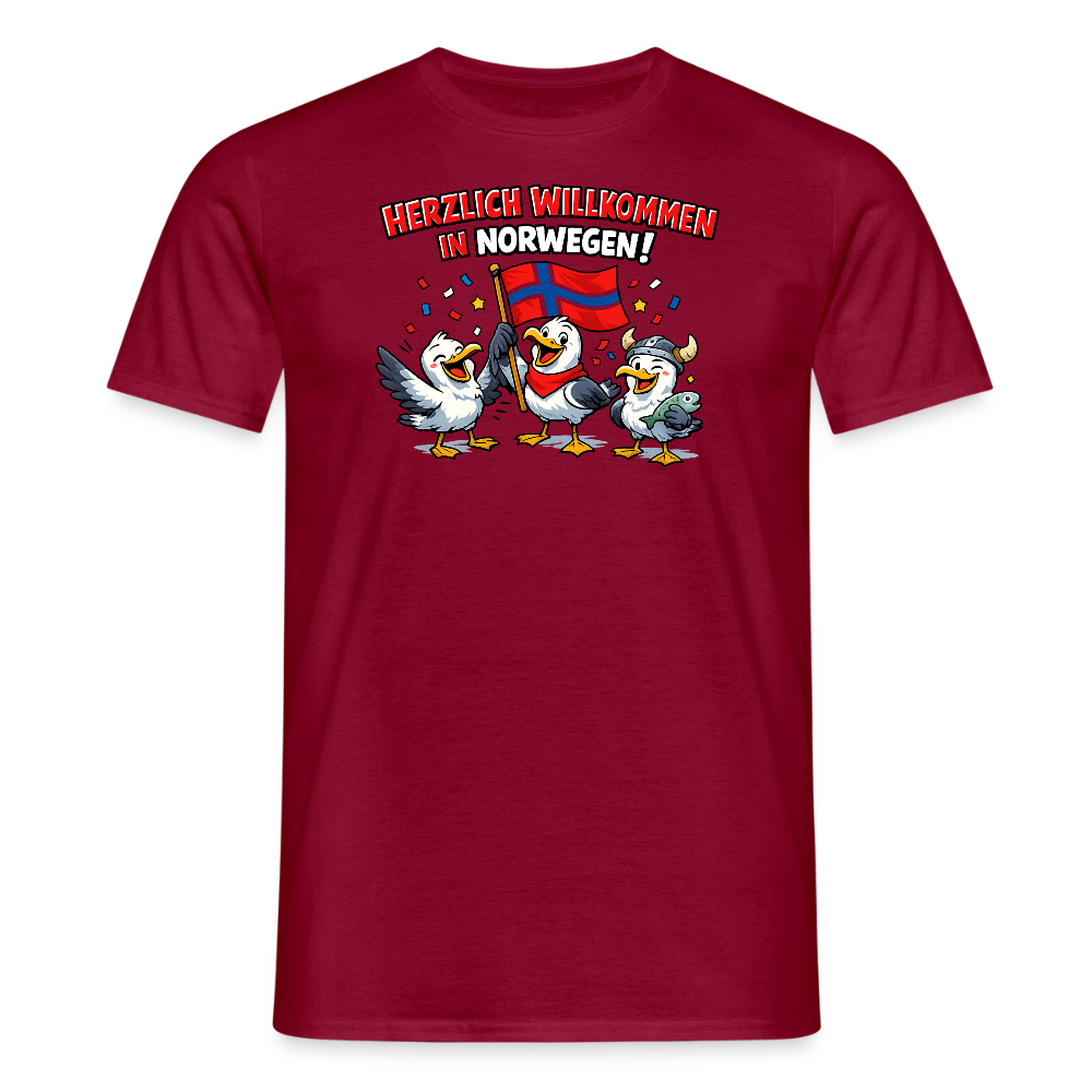 SSW2733 Tshirt Herzlich Willkommen in Norwegen - Ziegelrot