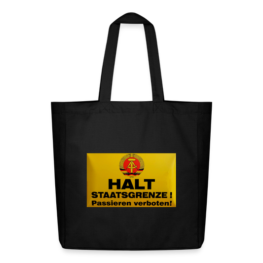 OSSI19 Stofftasche HALT STAATSGRENZE - Schwarz