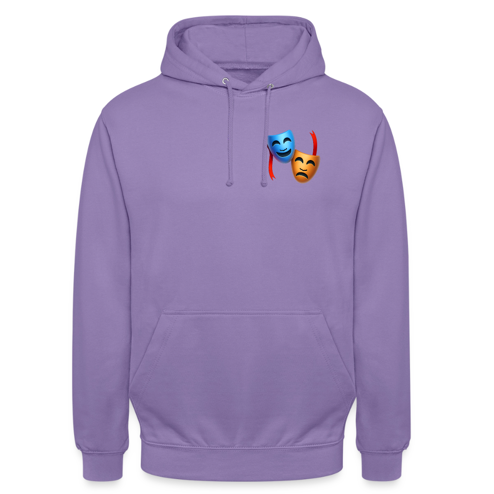 Hoodie Kunde Schule Bunte Maske schiefe Schrift - Lavendel