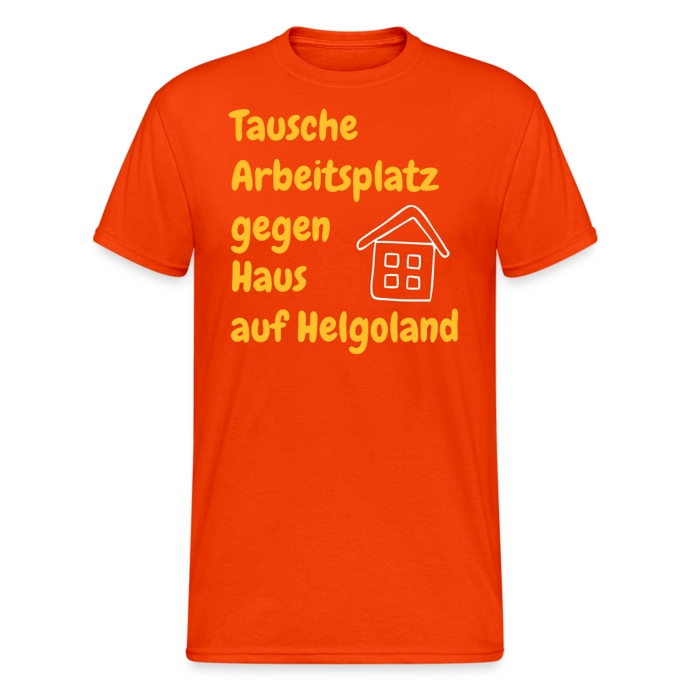 SSW2388Tausche Arbeitsplatz gegen Haus auf Helgoland - kräftig Orange