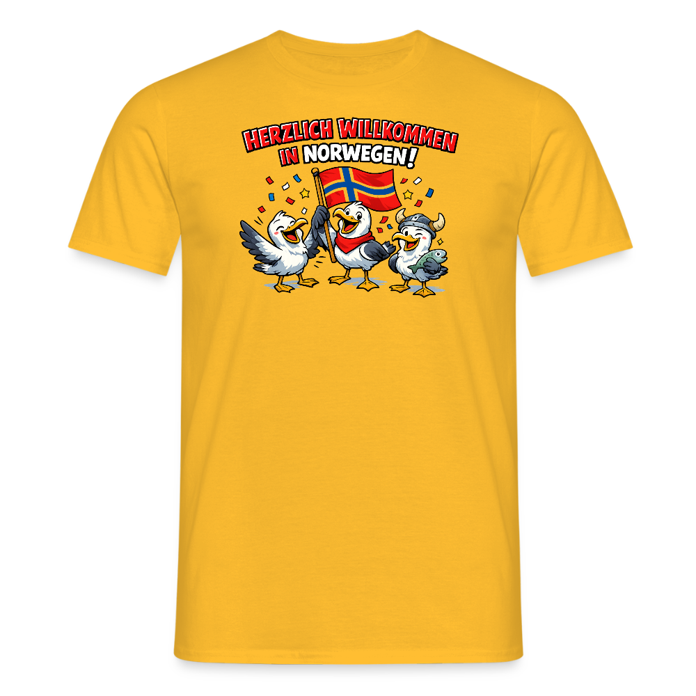 SSW2733 Tshirt Herzlich Willkommen in Norwegen - Gelb