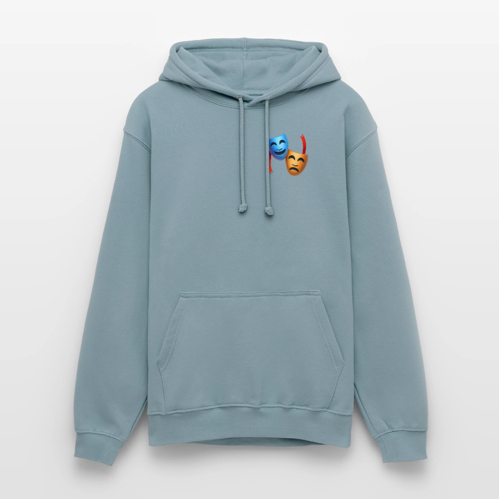 Hoodie Kunde Schule Bunte Maske gerade Schrift - Nebelblau