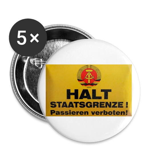 OSSI19 Botton HALT STAATSGRENZE - Weiß