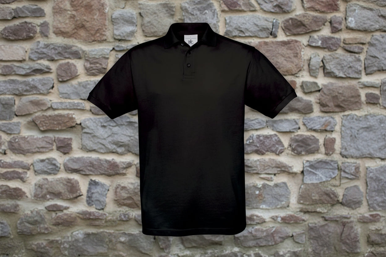 B&C – Polo Safran / Unisex (Herren) Größe L Kuhlesprüche