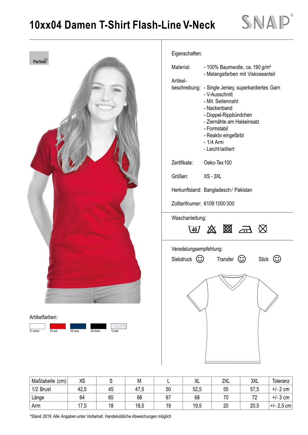 SNAP T-Shirt Flash line V-Neck Women