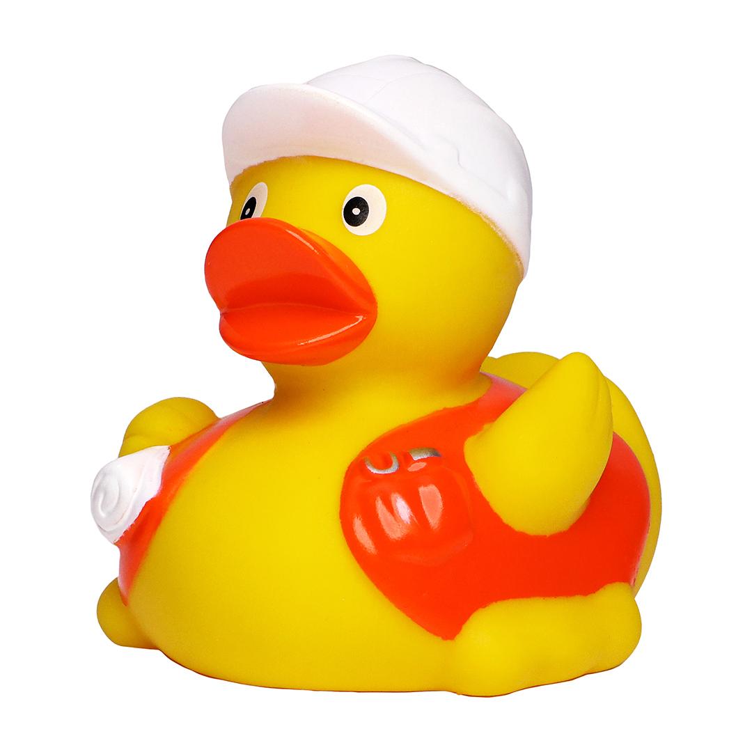 Bade Ente Bauarbeiter