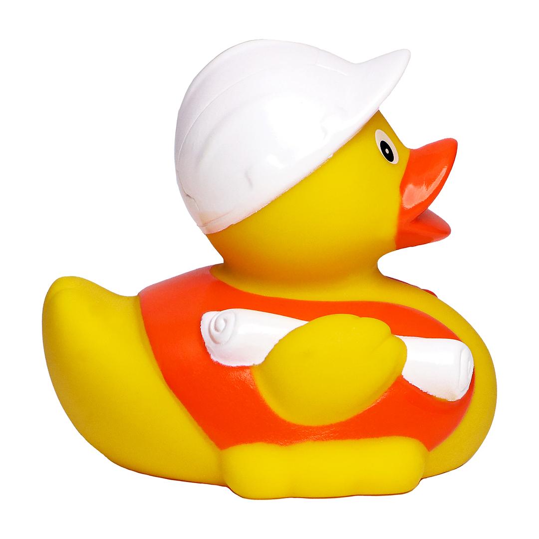 Bade Ente Bauarbeiter