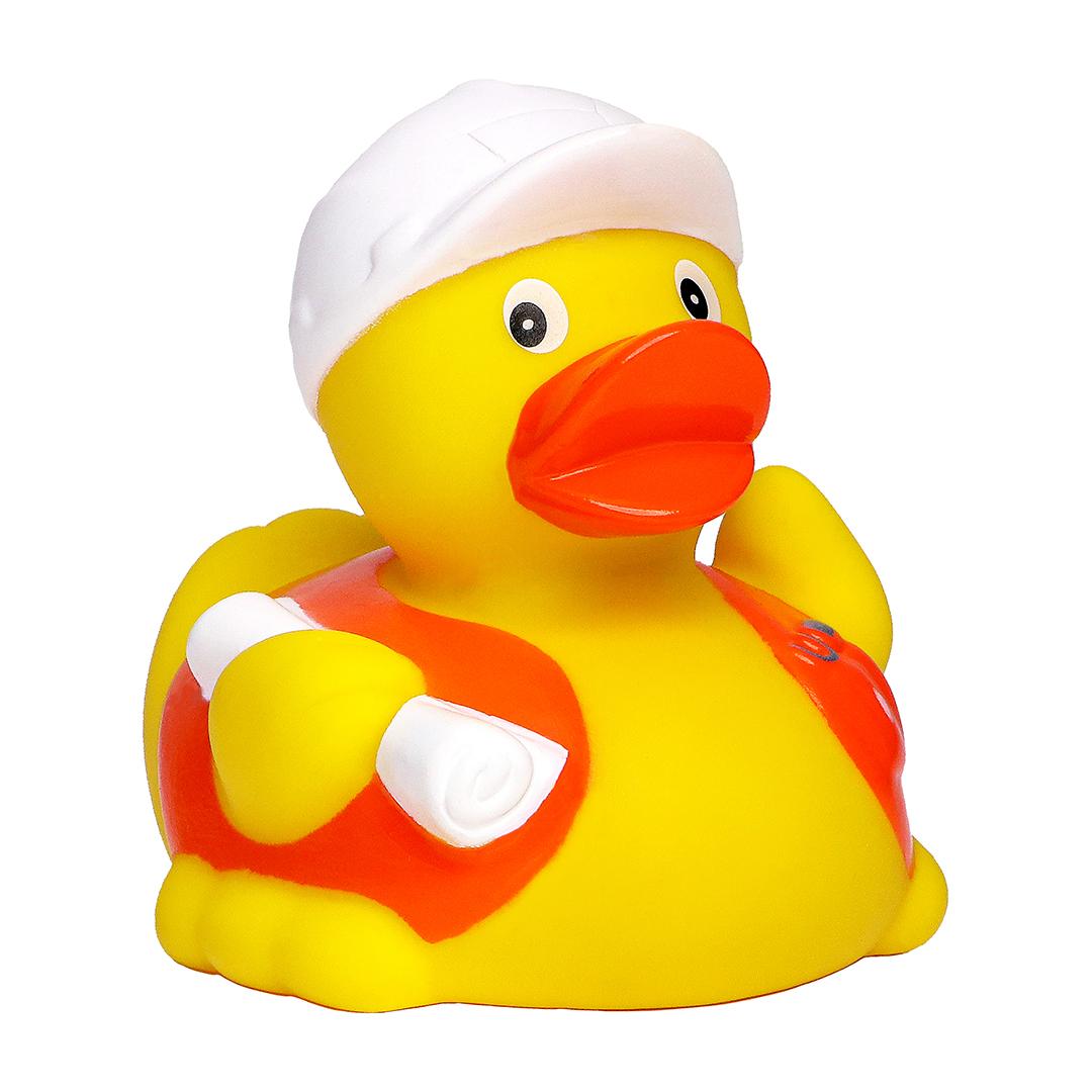 Bade Ente Bauarbeiter