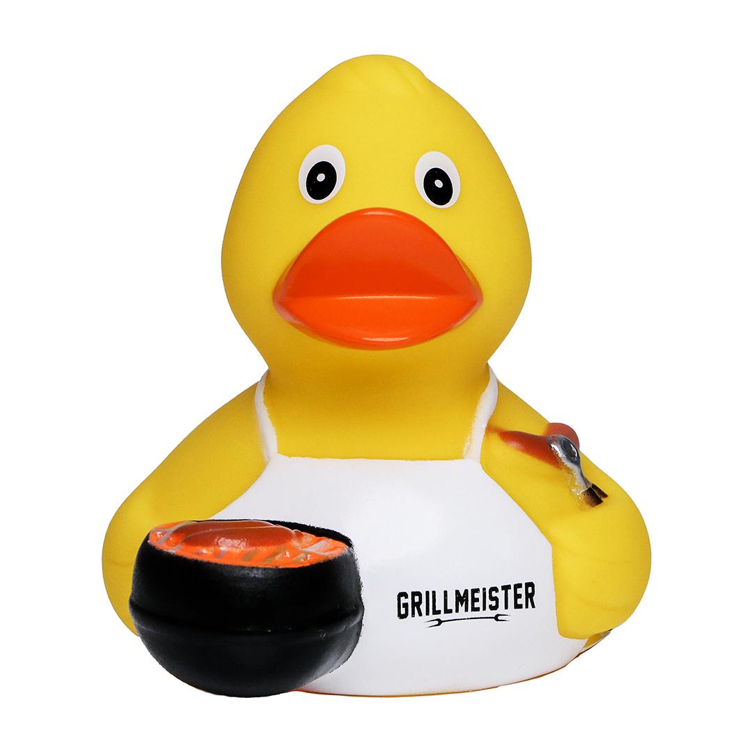 Quietsche-Ente Grillmeister mit Slogan Grillmeister
