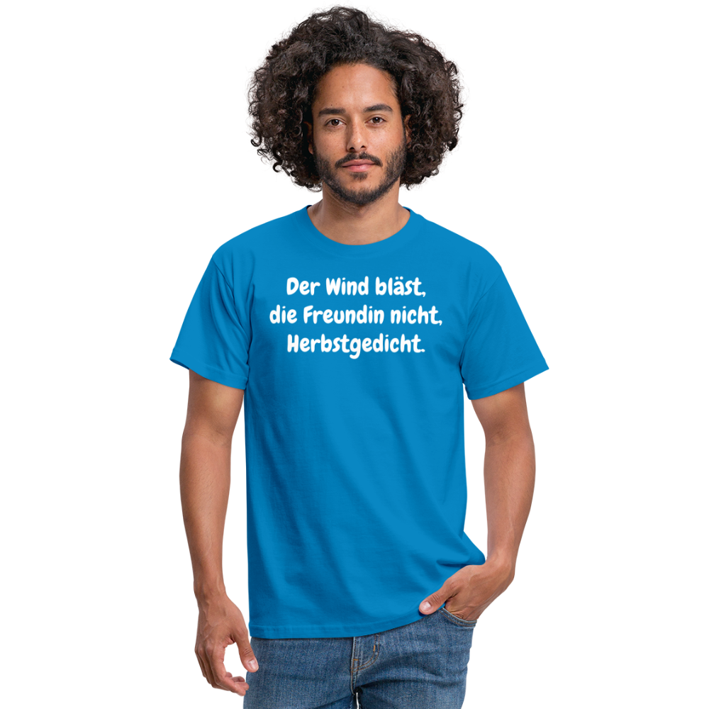 Der Wind bläst, die Freundin nicht, Herbstgedicht. - Royalblau