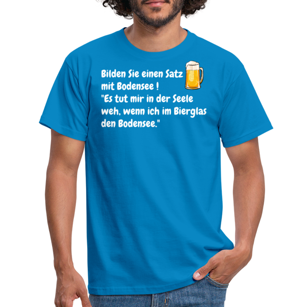 Bilden Sie einen Satz mit Bodensee ! "Es tut mir in der Seele weh, wenn ich im Bierglas den Bodensee." - Royalblau