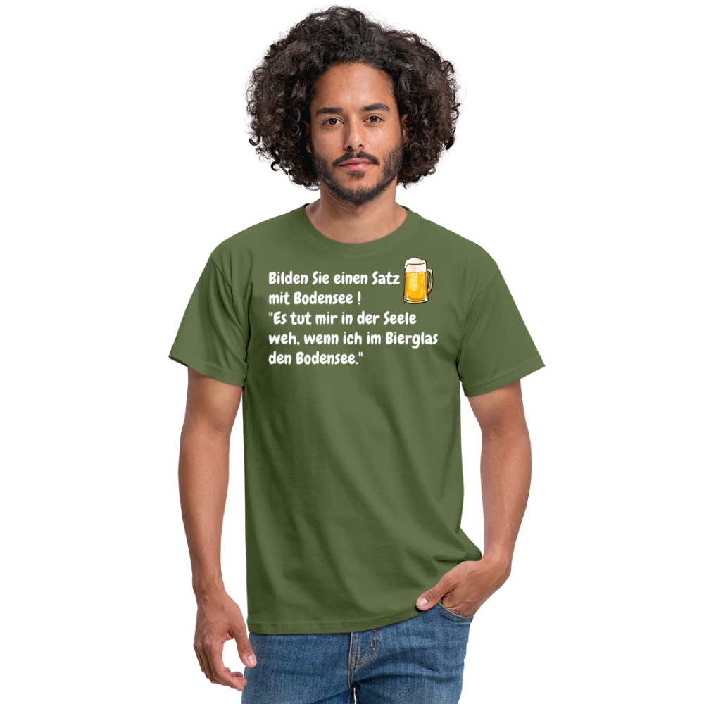 Bilden Sie einen Satz mit Bodensee ! "Es tut mir in der Seele weh, wenn ich im Bierglas den Bodensee." - Militärgrün