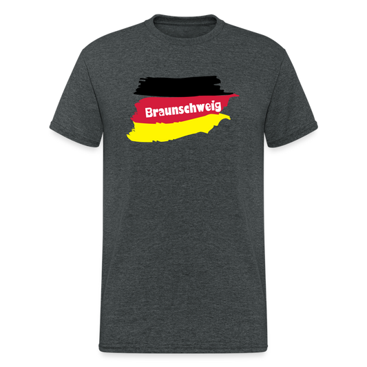 Tshirt Deutschland Braunschweig Flagge - Dunkelgrau meliert