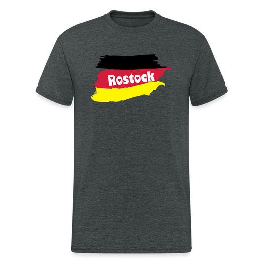 Tshirt Deutschland Rostock Flagge - Dunkelgrau meliert