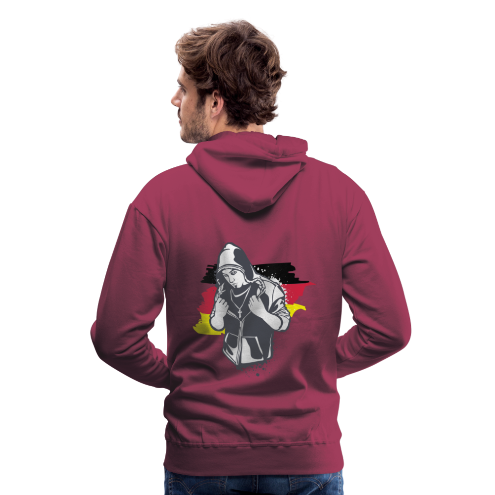 Hoodie  Kriminell Brustkreuz - Bordeaux