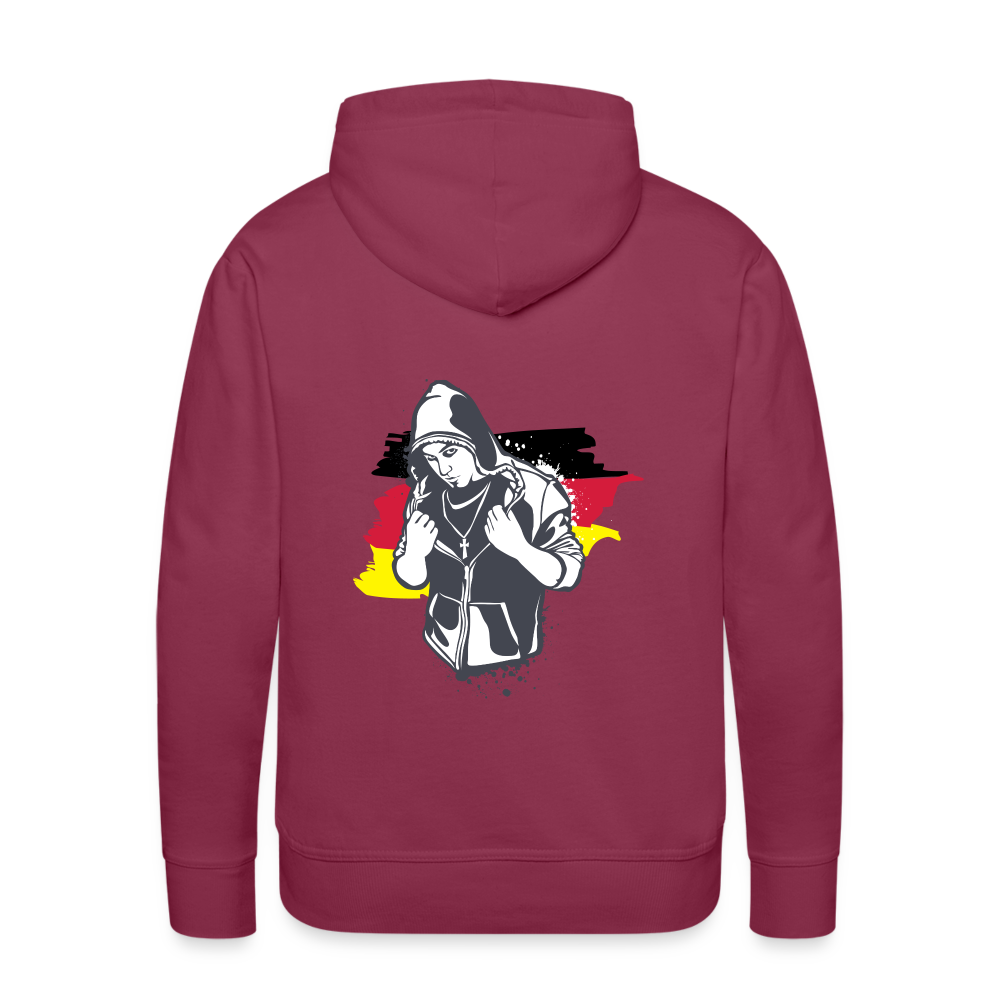 Hoodie  Kriminell Brustkreuz - Bordeaux