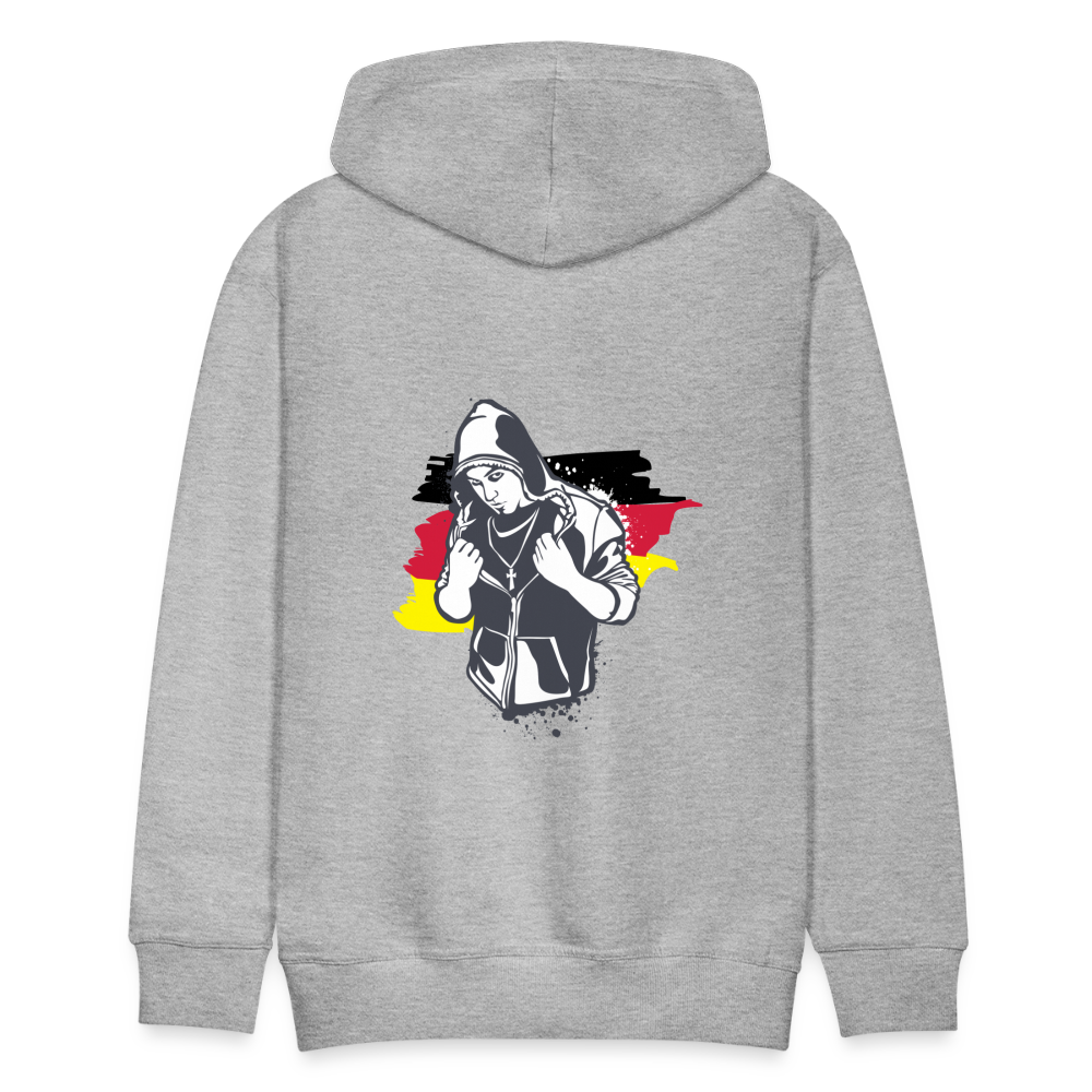 Hoodie  Kriminell Brustkreuz - Grau meliert