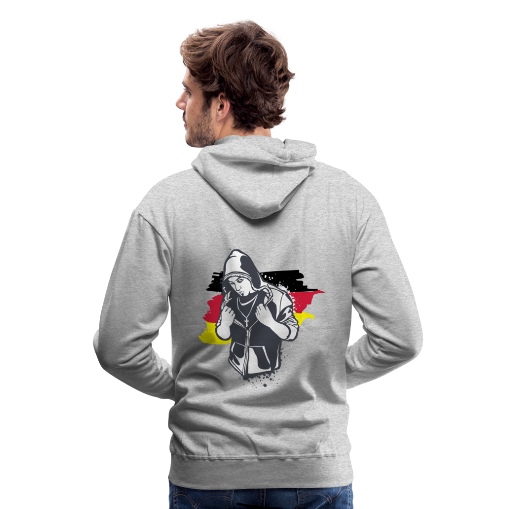 Hoodie  Kriminell Brustkreuz - Grau meliert