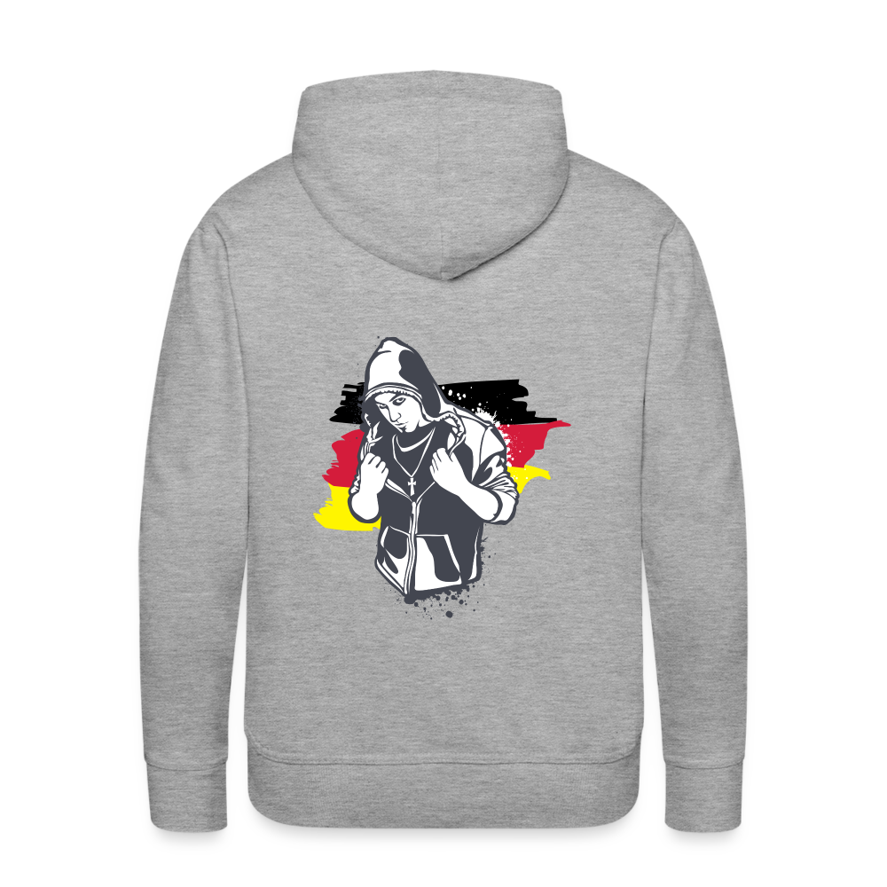 Hoodie  Kriminell Brustkreuz - Grau meliert