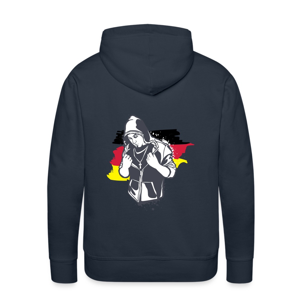 Hoodie  Kriminell Brustkreuz - Navy