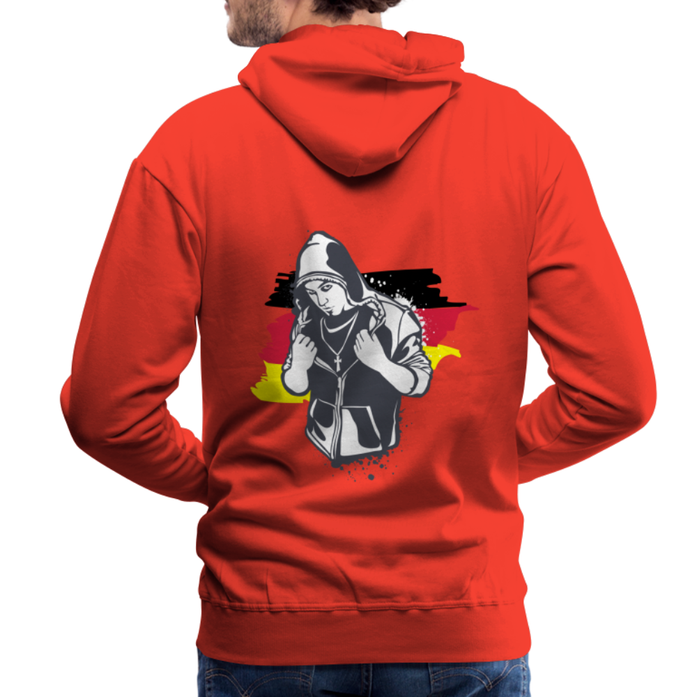 Hoodie  Kriminell Brustkreuz - Rot