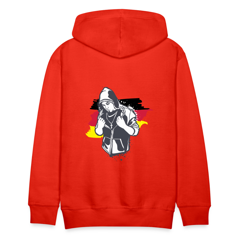 Hoodie  Kriminell Brustkreuz - Rot
